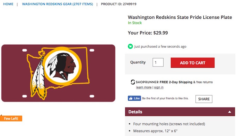 Illustration for article titled NFL's Novelty Skins License Plate Has One Very Big Problem